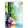 Afie 68-4010 Carta interna bianca con busta - Zen Fiore Orchidea Rosa Viola Candela Ciottoli Bambù Acqua Meditazione Per Te Buon Compleanno Felice Figlia Mamma Nonna Grazie Congratulazioni