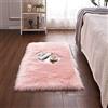 Cumay Faux Tappetto di Pelle di Pecora Tappeto, Imitazione Lana, Adatto per Tappeto per Soggiorno, Lunga Pelliccia Morbida, soffice, Tappetino per Il Letto, Divano, (Pink, 70x135cm)