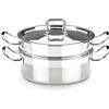 BRA professionale - Set per la cottura a vapore con coperchio, 20 cm, acciaio inox 18/10