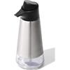 OXO DevaCurl OXO Easy Press - Dispenser di Sapone in Acciaio Inox, 18/8, Argento, Diametro 8,9 cm x Altezza 20,3 cm