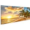 islandburner Quadri moderni Bel tramonto sul mare con una vista di palme sulla spiaggia bianca di Stampa su tela - Quadro x poltrone salotto cucina mobili ufficio casa - fotografica formato XXL DHB