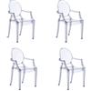 KARTELL set da 4 sedie LOUIS GHOST - 4x4852-J5