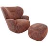 GERVASONI poltrona fissa LOLL 09 con pouf poggiapiedi LOLL 08 LION - LOLL09+LOLL08-C-ANIMALS-LION