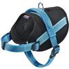 Bobby Easy Safe - Pettorina per cani con medaglietta, Taglia M, in Nylon Riflettente con Copri Manto, Chiusura a Fibbia regolabile, Blu, Misura Giropetto 48-66 cm
