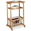 Relaxdays Tavolino salotto, soggiorno, con portagiornali, bambù, robusto, con 2 ripiani, HxLxP 71,5x44,5x37 cm, marrone
