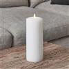 Lights4fun Grande Candela Pilastro TruGlow® in Cera Bianca di 25cm con LED Bianchi Caldi a Pile per Arredo Interni