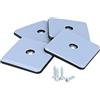 Gleitgut, 4 pattini scivolanti quadrati in PTFE (Teflon®) da avvitare, 50 x 50 mm, formato XL, per sedie e tavoli