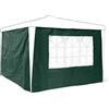 Relaxdays Set 2 Pareti Laterali per Gazebo, 3 x 3 m, Telo in PE, Finestre, Rivestimento per Festival, Tendone, Verde