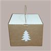LUCGEL 5 Pz Scatola per Confezione Regalo Porta Panettone Alto in Cartoncino Avana grafica Albero 210x210H210mm