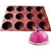 Maé Innovation - Stampo in silicone, 40 x 30 cm, 12 cupole ø7,8 x 3,8 cm, antiaderente, Made in France per torte al cioccolato, mousse, gelatine