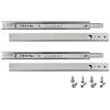 HELPMATE Guide per cassetti, 27 mm, lunghezza 246 mm, set da 4 paia, estraibili per cassetti, guide per cassetti, in acciaio zincato, colore argento, con materiale di fissaggio incluso