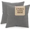 SoNiT home decor SONIT - Federe Cuscini Divano 40x40 - Copricuscini Per Divano Salotto e Camera - 2 Pezzi 40x40 cm - Copri Cuscino Made In Italy - Federe Cuscini Grigio