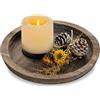 Romadedi Portacandele in Legno Rustico - Vassoio Decorativo Rotondo per Candele Colonna, Vassoio Portacandele per Tavolo Caffe Cucina Decorazioni Casa Matrimonio Centrotavola Bagno, Grezzo, 28cm