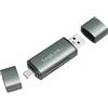 LogiLink CR0043 - Lettore di schede USB 3.2 (Gen1) per schede SD e microSD in alloggiamento in alluminio, per schede di memoria fino a 2 TB, connessione tramite USB-A o USB-C