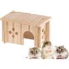 Ferplast Casetta Criceto, Topolino, Accessorio Gabbia per Criceti, con Tetto Piano e Fori di Aerazione, in Kit di Montaggio, 12,5 x 7,5 x h 7 cm, SIN 4641 Casa Casetta Legno per Criceti Topolini