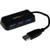StarTech.com Hub USB 3.0 (5Gbps) SuperSpeed a 4 porte, Mini Dock da viaggio USB multiporta, Hub USB portatile per PC/Mac aziendali/computer portatili, Nero (ST4300MINU3B)