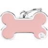MyFamily Medaglietta per Cani Personalizzabile Osso Basic Handmade Rosa, l