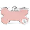 MyFamily Medaglietta per Cani Personalizzabile Osso Basic Handmade Rosa, s