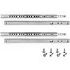 HELPMATE Guide per cassetti, 17 mm, lunghezza 246 mm, set da 4 paia, estraibili per cassetti, guide per cassetti, in acciaio zincato, colore argento, con materiale di fissaggio incluso