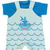 Fs - Baby PAGLIACCETTO SALOPETTE MEZZA MANICA IN COTONE STAMPATO - BABY SHARK