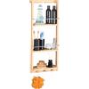Relaxdays Mensola da Parete Bagno, Scaffale in bambù con 3 Ripiani, HxLxP: 70 x 28,5 x 10 cm, 3 Ganci, Color Naturale