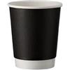 Intertan -1922- Intertan Q530009MM - Set di 25 bicchieri di carta a doppia parete, colore: nero opaco, diametro 80 mm, capacità 8 oz
