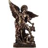 DRW Figura Arcangelo San Michele in resina dipinta a mano colore bronzo 45 cm