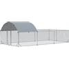 PawHut Recinto per Galline da Esterno in Acciaio con Telo di Copertura in PE Anti-UV, 570x280cm|Aosom