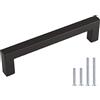 LONTAN LSJ12BK192 - Set di 15 maniglie per mobili da cucina, manico per porta scorrevole, manico da cucina, nero con finitura opaca, in acciaio inossidabile, interasse 192 mm