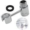 gexuamz Doccia Staffa Supporto Soffione Doccetta - Dado Doppia Testa 20mm Ruotabile 360° Porta Universale L'Ugello Bagno Lancia Wc Accessori Senza Punta Foratura Impermeabile Ottone Cromato