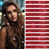 SEGO Extension Capelli Hair Tinsel Fili Luccicanti Glitter Glitterate 120cm 12 Pezzi Colorati Cosplay con Strumenti (1 gancio per uncinetto + 50 microanelli Rosso