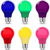 REPSN® Lampadina LED 4 W = 35 W LED a colori 4 W E27 G45, lampadina LED a sfera da golf, colori assortiti, rosso, verde, blu, arancione, giallo (confezione da 6)