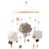 Promise Babe Mobile Baby Wood con Feltro Balls Baby Room Letto Appeso Campana Nuvole Stella Crocheted Feltro Mobile Windshield Boys Girl Lettino Letto Del Bambino Stella Luna Nuvole