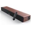 MEREDO Soundbar in Legno per TV con subwoofer integrato 165W 2.1CH Soundbar con ARC cavo 5 modalità EQ (regola bassi e alti) BT 5.0/ottico/AUX per home theater - 79CM, Marrone