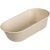 Tessera Bio Products QR1000 - Contenitore per alimenti, rettangolare, beige, capacità 1000 ml, lunghezza 22,5 cm, larghezza 13 cm, altezza 4,5 cm, 50 pezzi