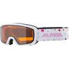 ALPINA Unisex - Bambini, SCARABEO JR. DH Occhiali da sci, white rose, One Size