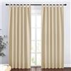 PONY DANCE Tenda oscurante - Tenda termica isolante anti caldo con zampe, per porta d'ingresso/finestre, tessuto poliestere, risparmio energetico, L 140 x H 200 cm, giallo beige, 2 pezzi