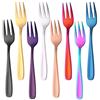 SBOMHS Forchette da frutta da 14,9 cm, forchette da dessert in acciaio inox (colorato)