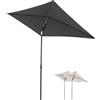 Doppler Rethink - Ombrellone da giardino inclinabile 180x120 cm, grigio scuro, rettangolare, per balcone e terrazza, sostenibile, apertura a mano, copertura