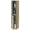 Fores Colonna sospesa da bagno 2 ante 4 ripiani 30x26x140 cm Rovere Dakota
