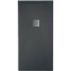 HDcasa Piatto doccia effetto pietra 80x80 Antracite marmoresina pieno Piletta inclusa
