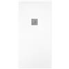 HDcasa Piatto doccia effetto pietra 80x80 Bianco marmoresina pieno Piletta inclusa