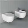 Coppia sanitari sospesi serie UNICA 55 senza brida con sedile softclose