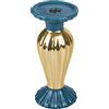 Villa d'Este Home Tivoli Candeliere Oro e Ottanio in Ceramica h. 21 cm, Xmas