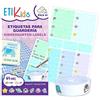 ETIKIDS PACCHETTO FUNNY ETIKIDS: 40 adesivi + 25 etichette in tessuto termoadesivo con icone a tema spaziale (GALAXY)