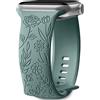 Mastten Cinturino compatibile con Apple Watch da 38 mm, 40 mm, 41 mm, 42 mm, da donna, in morbido silicone elegante, motivo floreale rosa per iWatch serie SE 10, 9, 8, 7, 6, 5, 4, 3, 2, 1, verde pino