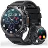 Berrosy Smartwatch Uomo Orologio, 1.39 Fitness Militari Smart Watch Tracker di attività con Le Chiamate Bluetooth, 120+ modalità Sport, Cardiofrequenzimetro, SpO2, Notifiche WhatsApp per Android iOS (Nero)