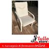 I Giardini del Re 6 PEZZI SEDIA GIOVE METALLO CREMA CM 67x57x92 CUSCINO ECRU DA GIARDINO