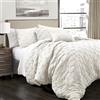 Lush Decor Ravello Pintuck, Poliestere, Bianco, Full/Queen
