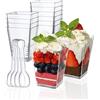 PALUDO 50 Pezzi Mini Tazze da Dessert con Cucchiai, 150ml Coppette da Dessert in Plastica, Riutilizzabile Bicchierini da Dessert Trasparente per Matrimoni Feste